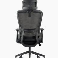 Silla ejecutiva respaldo alto, malla negra, reposacabezas ajustable, apoyabrazos fijos y base nylon | IOFF-M709