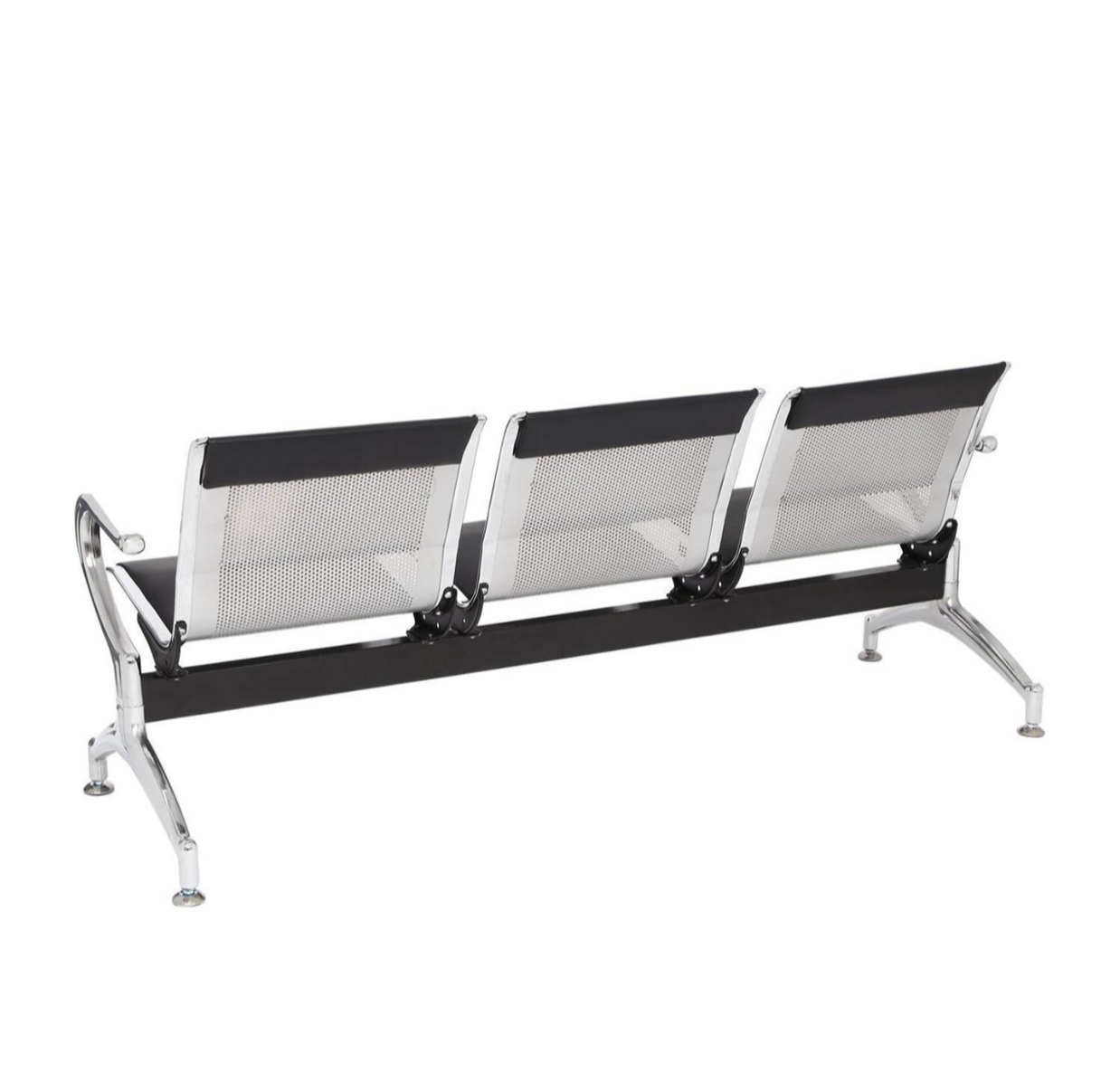 Silla SIT de 3 Asientos con Cojín para sala de Espera con brazo. Color Gris y Negro.