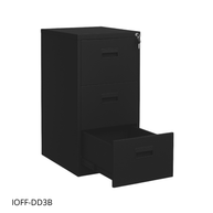 Archivero Vertical iOffice, 3 Cajones, Acero, Color gris claro, Cerradura con 2 llaves. IOFF-DD3