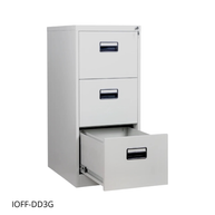 Archivero Vertical iOffice, 3 Cajones, Acero, Color gris claro, Cerradura con 2 llaves. IOFF-DD3