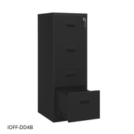 Archivero Vertical iOffice, 4 Cajones, Acero, Color gris claro, Cerradura con 2 llaves. IOFF-DD4