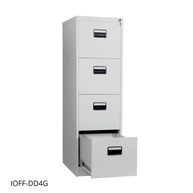 Archivero Vertical iOffice, 4 Cajones, Acero, Color gris claro, Cerradura con 2 llaves. IOFF-DD4