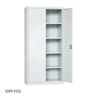 Armario Archivador de 2 puertas iOffice, Acero, Color gris claro, 4 Estantes Ajustables. IOFF-FC