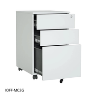 Archivador Móvil iOffice (Gavetero) 3 Gavetas, Acero, 1 cerradura, 2 llaves, Color Blanco. IOFF-MC2G