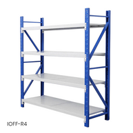 Estante iOffice de Almacenamiento, Acero, Color Blanco + Azul, 300 kg por Soporte, 200x200x60cm. IOFF-R4