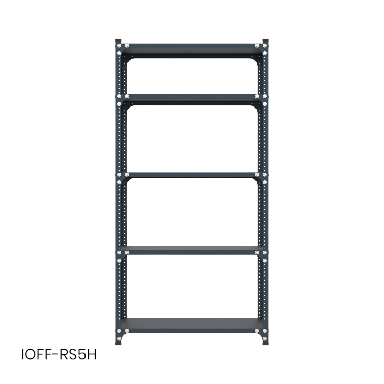 Estante iOffice de Almacenamiento, Acero, Color Gris, 200 kg por Soporte. 200x100x50cm. IOFF-RS5H.