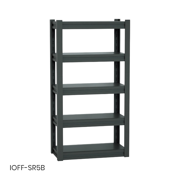 Estante iOffice de Almacenamiento, Acero, Color Negro 150 kg por Soporte. 183x100x50cm. IOFF-SR5B