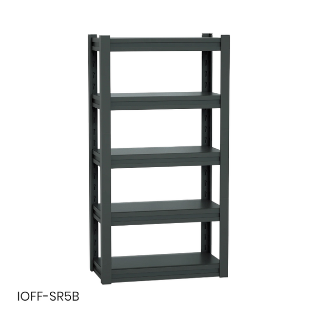 Estante iOffice de Almacenamiento, Acero, Color Negro 150 kg por Soporte. 183x100x50cm. IOFF-SR5B