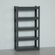 Estante iOffice de Almacenamiento, Acero, Color Negro 150 kg por Soporte. 183x100x50cm. IOFF-SR5B