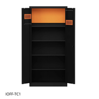 Armario de Herramientas iOffice, Acero, 4 Estantes ajustables + Tablero perforado, Color negro. IOFF-TC1
