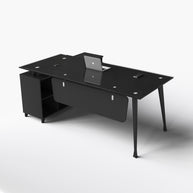 Escritorio SIT vidrio templado melamina negro medidas 160 x 80 x 75 cm SIT-D495BK