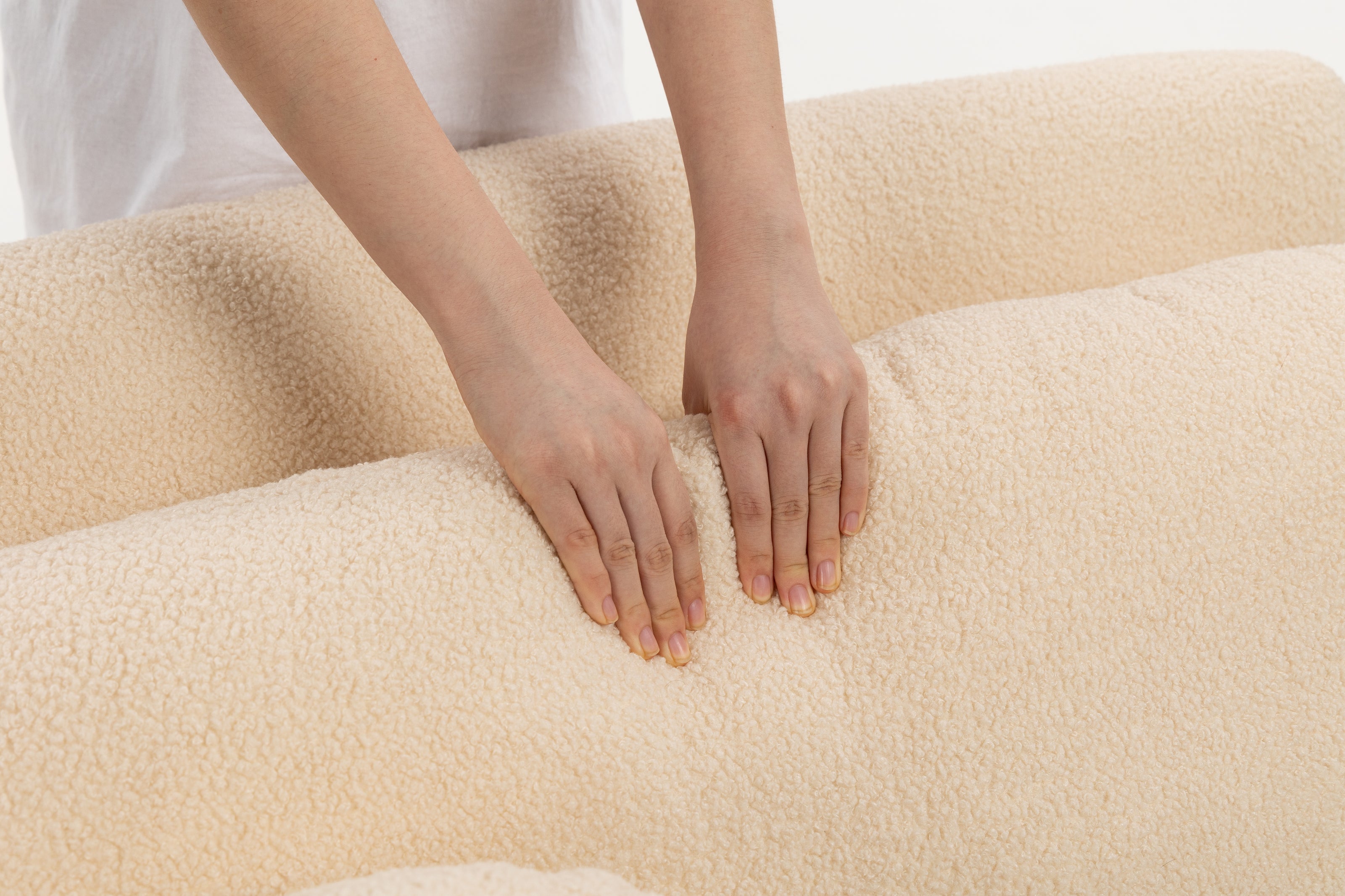 Sofá SIT Ovalia de alta densidad color beige, azul, cade / medidas 267 x 96 x 76 cm / SIT-OVALIA