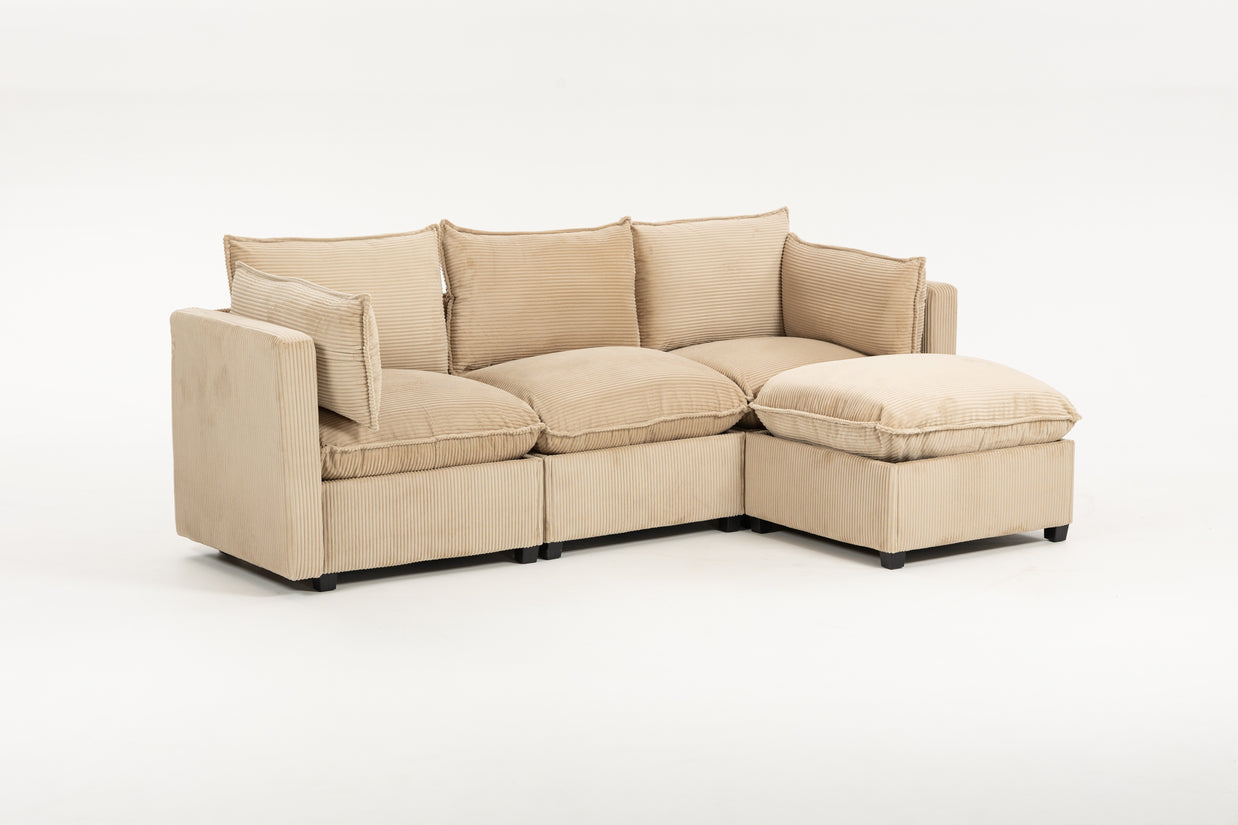 Sofá SIT Louren foam de alta densidad color beige, negro, gris / medida 212 x 155 x 68/84 cm / SIT-LOUREN