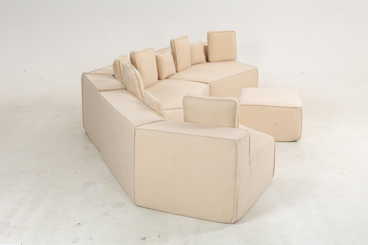 Sofá SIT Tessa foam de alta densidad color beige o gris azul / medida 460 x 198.5 x 66.5 cm SIT-TESSA