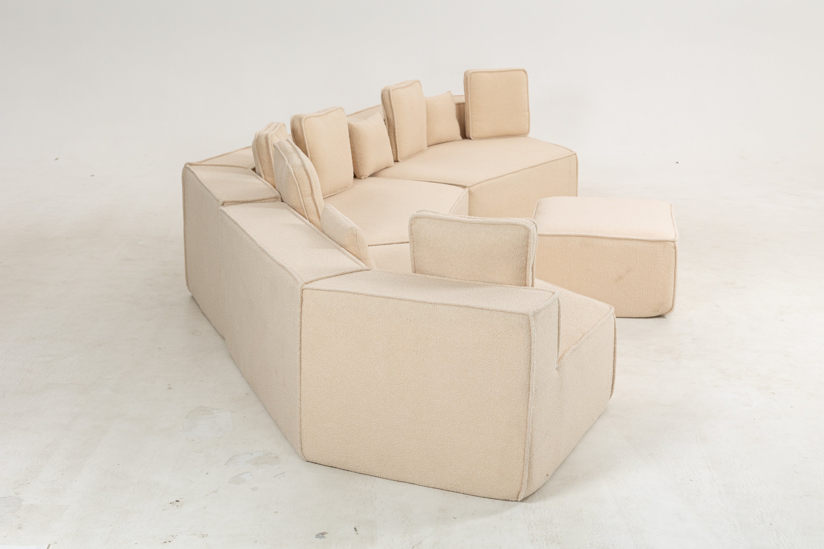 Sofá SIT Tessa foam de alta densidad color beige o gris azul / medida 460 x 198.5 x 66.5 cm SIT-TESSA