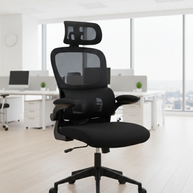 Silla de malla Sit, con respaldo alto y reposacabezas ajustable, respaldo de nylon color negro y gris SIT-M380BK / SIT-M380GY