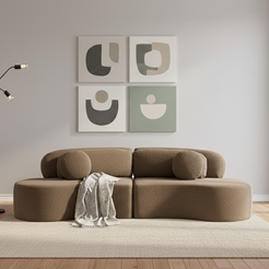 Sofá SIT Ovalia de alta densidad color beige, azul, cade / medidas 267 x 96 x 76 cm / SIT-OVALIA