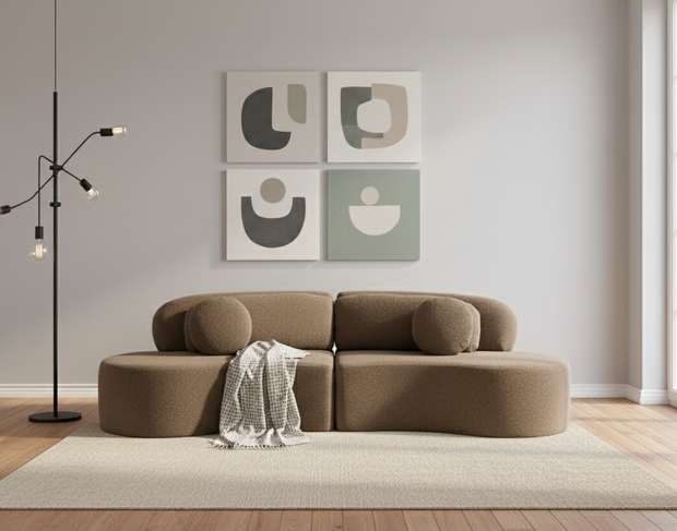 Sofá SIT Ovalia de alta densidad color beige, azul, cade / medidas 267 x 96 x 76 cm / SIT-OVALIA