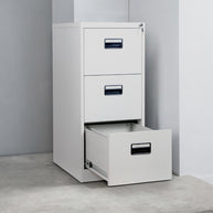 Archivero Vertical iOffice, 3 Cajones, Acero, Color gris claro, Cerradura con 2 llaves. IOFF-DD3