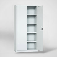 Armario Archivador de 2 puertas iOffice, Acero, Color gris claro, 4 Estantes Ajustables.