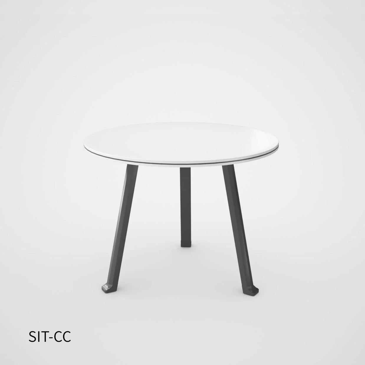Mesa de Conferencia SIT, Circular, Base de acero. Color Gris y Blanco. 1200*750. SIT-CC