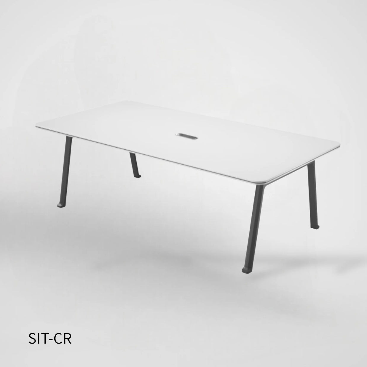 Mesa de Conferencia SIT, Rectangular, Base de acero. Color Gris y Blanco. 2000W*1000D*750H. SIT-CR