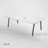 Mesa de Conferencia SIT, Rectangular, Base de acero. Color Gris y Blanco. 2000W*1000D*750H. SIT-CR