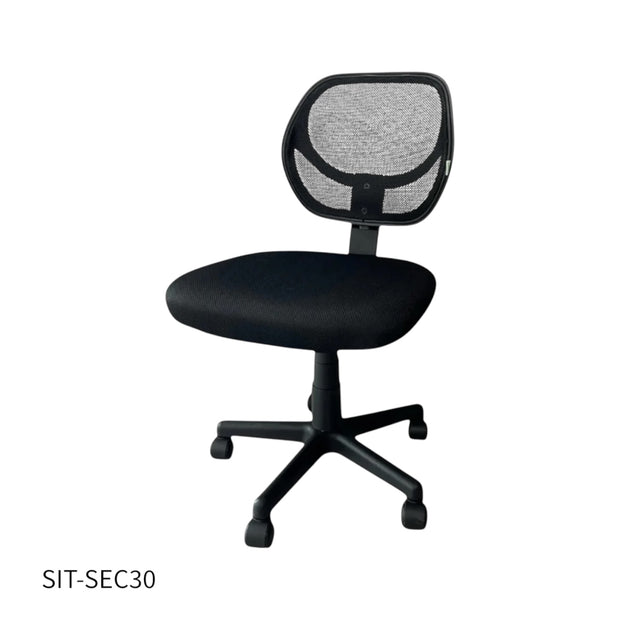 Silla SIT Secretarial, tela de malla, altura media. Color: Negro. Peso: 200Lbs. SIT-SEC30