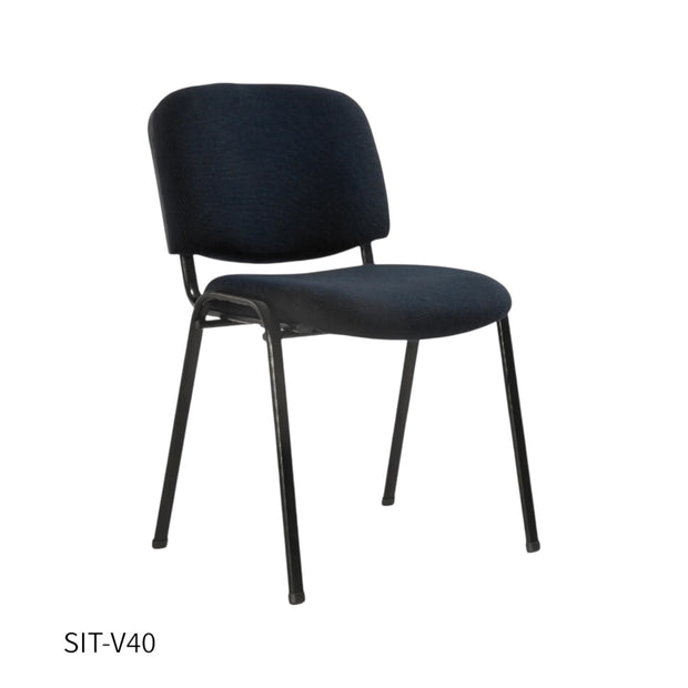 Silla SIT para Visitante o de Espera, sin brazo, sillón acolchonado. Color Negro. Peso: 250Lbs. SIT-V40