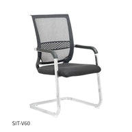 Silla SIT de Espera y Recepción, respaldo de malla, soporte lumbar. Peso: 220Lbs. SIT-V60