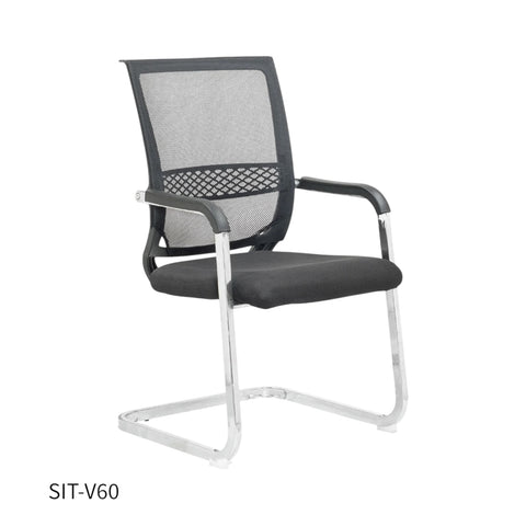 Silla SIT de Espera y Recepción, respaldo de malla, soporte lumbar. Peso: 220Lbs. SIT-V60