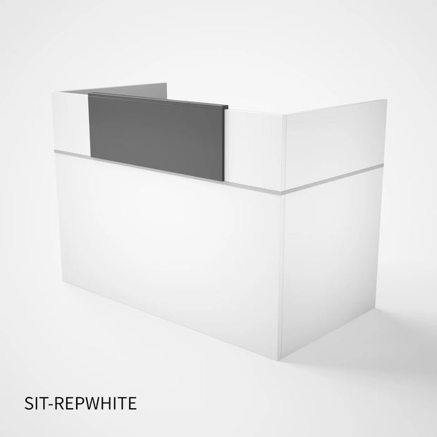 Mostrador de Recepción (Counter) SIT, panel frontal con 3 cajones movibles + almacenamiento. SIT-REPWHITE