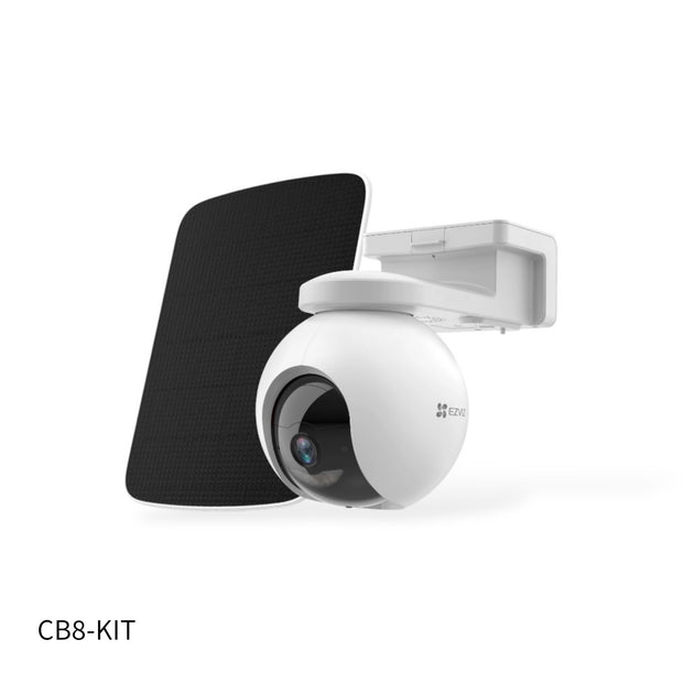 Kit de Cámara EZVIZ Wifi+Panel Solar, CB8-KIT, 2K/3MP, 360°, batería recargable, 10,400mAh, 4.2W.