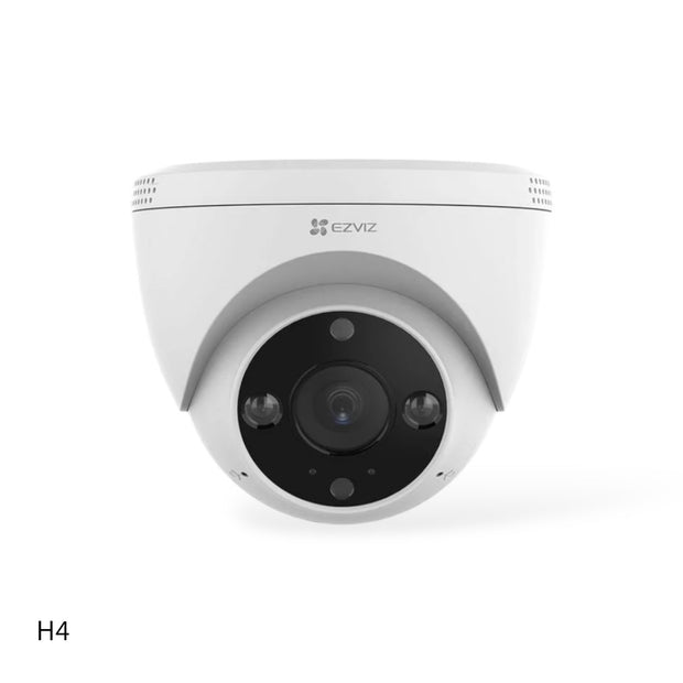 Cámara EZVIZ Wifi, H4, Domo IP 4MP, audio 2 vías, IP67, detección humana, sirena, luz estroboscópica.