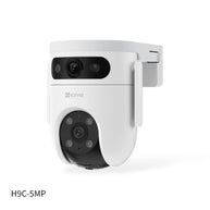 Cámara EZVIZ Wifi, H9C-5MP+5MP, IP66, doble lente, color 24/7, audio birideccional, 360° panorámica PPT.