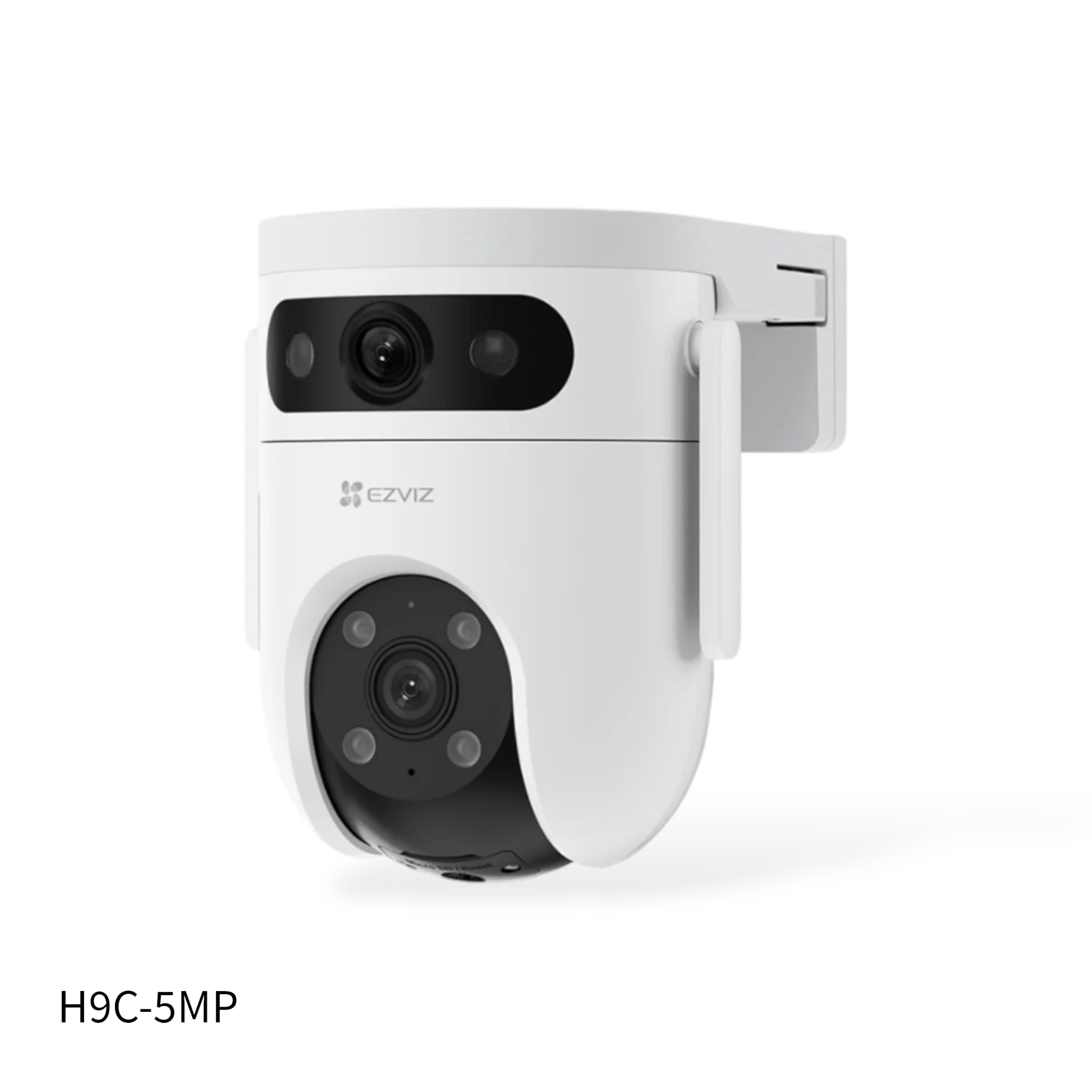 Cámara EZVIZ Wifi, H9C-5MP+5MP, IP66, doble lente, color 24/7, audio birideccional, 360° panorámica PPT.