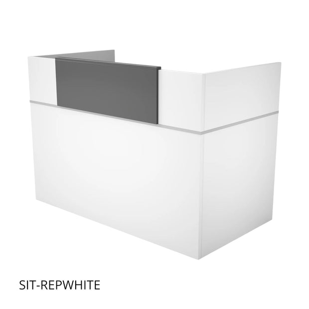 Mostrador de Recepción (Counter) SIT, panel frontal con 3 cajones movibles + almacenamiento. SIT-REPWHITE