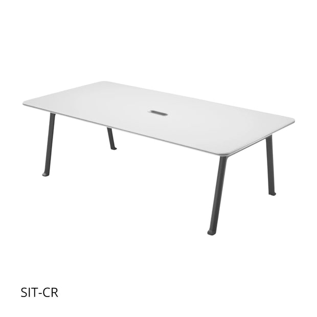 Mesa de Conferencia SIT, Rectangular, Base de acero. Color Gris y Blanco. 2000W*1000D*750H. SIT-CR / SIT-CRG