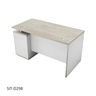 Escritorio de Oficina SIT, Base de Metal, 3 Cajones, Gestión de Cables, Color Beige + Blanco. SIT-D298