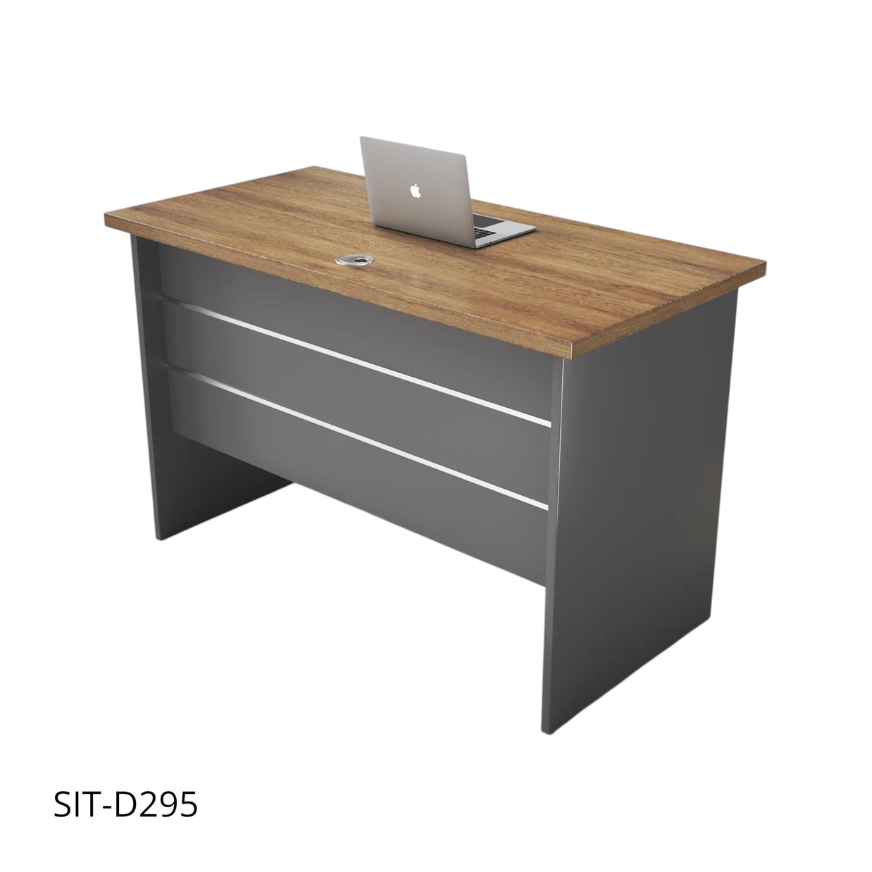 Escritorio de Oficina SIT con 3 Cajones con Cerradura. Panel Gris Oscuro y Café. SIT-D295