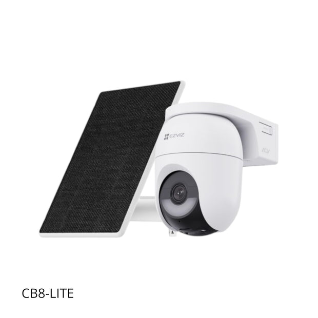 Kit de Cámara EZVIZ + Panel Solar 2K/4MP CB8-LITE, 360, Batería Recargable, Grabación Todo el Día.