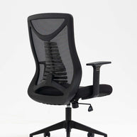 Silla SIT Ejecutiva, malla negra, inclinación flexible, ruedas de goma, apoyo lumbar. Peso: 250 Lbs. SIT-M350