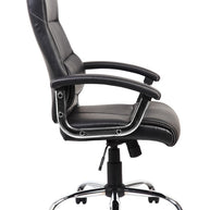 Silla SIT Gerencial con Brazos cromados acolchonados. Color Negro. Peso: 250Lbs. SIT-M500