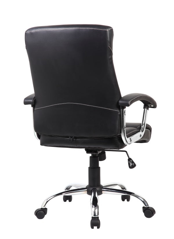 Silla SIT Gerencial con Brazos cromados acolchonados. Color Negro. Peso: 250Lbs. SIT-M500