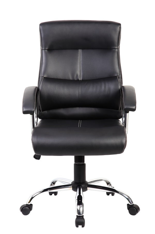 Silla SIT Gerencial con Brazos cromados acolchonados. Color Negro. Peso: 250Lbs. SIT-M500