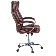 Silla SIT Ejecutiva de respaldo alto mecanismo base y Apoyabrazos cromados, Color marrón. Peso: 300Lbs. SIT-M700