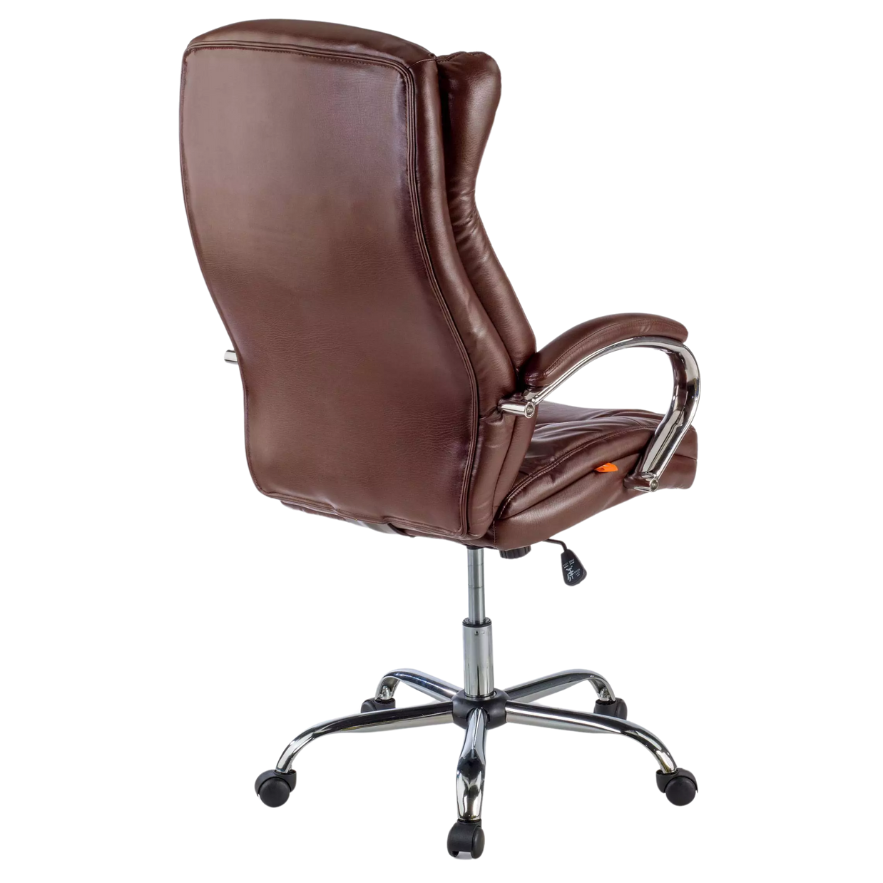 Silla SIT Ejecutiva de respaldo alto mecanismo base y Apoyabrazos cromados, Color marrón. Peso: 300Lbs. SIT-M700