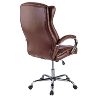 Silla SIT Ejecutiva de respaldo alto mecanismo base y Apoyabrazos cromados, Color marrón. Peso: 300Lbs. SIT-M700