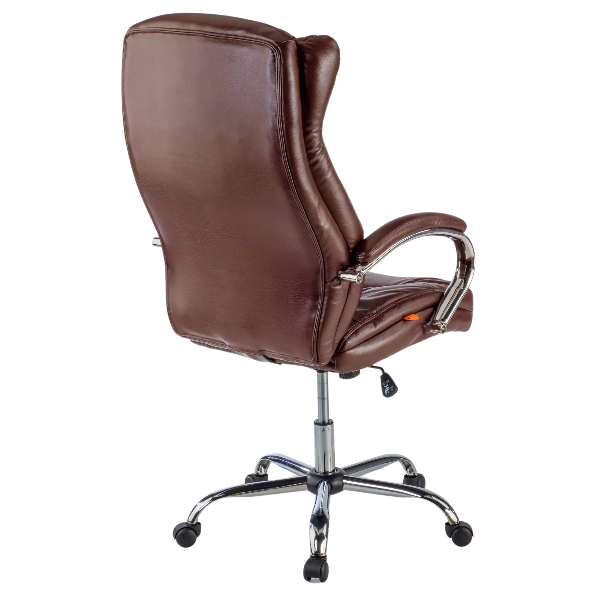 Silla SIT Ejecutiva de respaldo alto mecanismo base y Apoyabrazos cromados, Color marrón. Peso: 300Lbs. SIT-M700