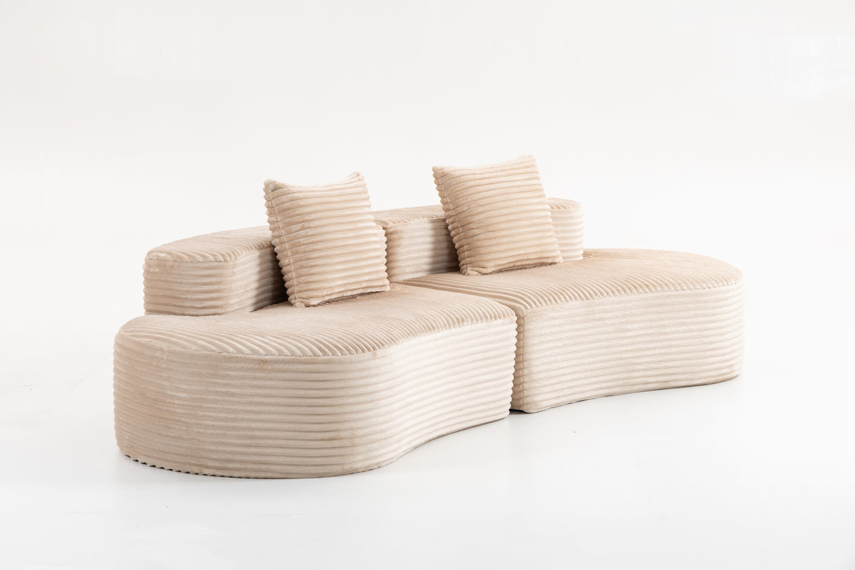 Sofá SIT Ondara foam de alta densidad color beige, gris oscuro, gris claro, verde / medida 265 x 115 x 62.5 cm / SIT-ONDARA